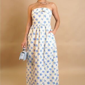 Floral Strapless Maxi Dress